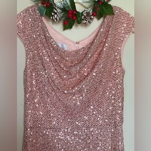 Oleg Cassini- David’s Bridal | Peach Sequin Bridal Gown